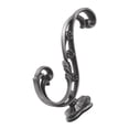 thumbnail image 1 of 1.25 in. Centre to Centre Art Nouveau Double Coat Hook, Satin Pewter Antique, 1 of 1
