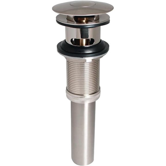 1.25 in. Decorative Push Button Bathroom Sink Drain without Over Flow, Brushed Nickel