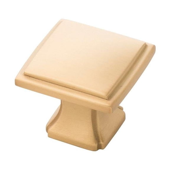 1.25 in. Square Knob, Brushed Gold Brass