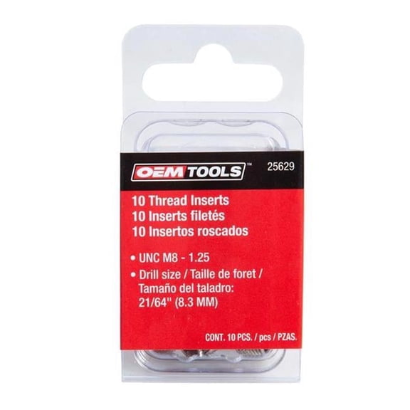 1.25 in. Stainless Steel Non Locking Helical Thread Insert - 8 mm