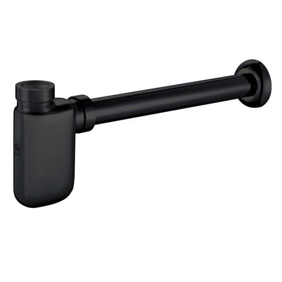 1.25 in. Trimscape Brass Oval Bottle Trap, Matte Black