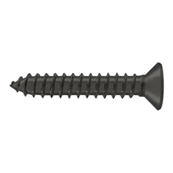 1.25 in. Wood Screw No. 12, Oil Rubbed Bronze - Solid Brass