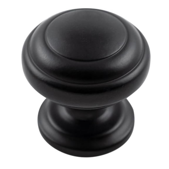 1.25 in. dia. Knob with Screws, Matte Black