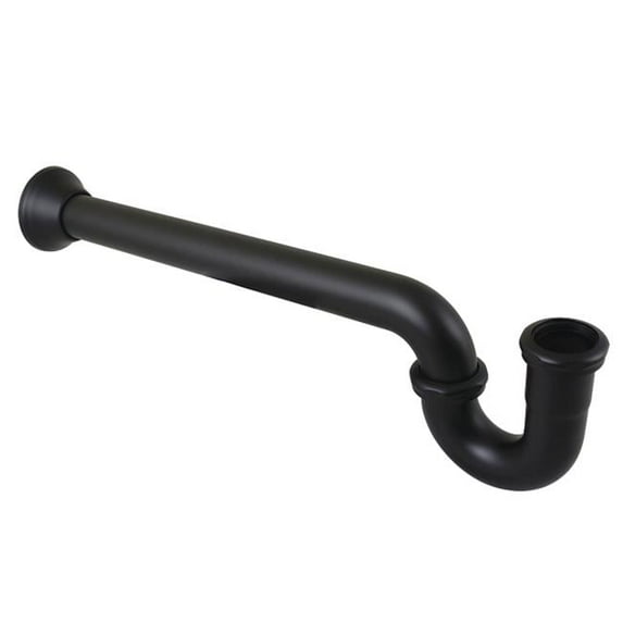 1.25 or 1.5 in. OD x 19 in. 18-Gauge P-Trap with Bell Flange - Matte Black