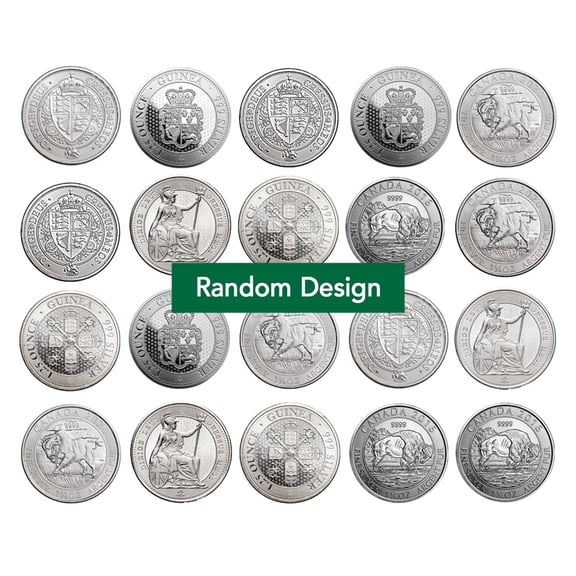 1.25 oz Silver Coin - Random Design - Lot of 20