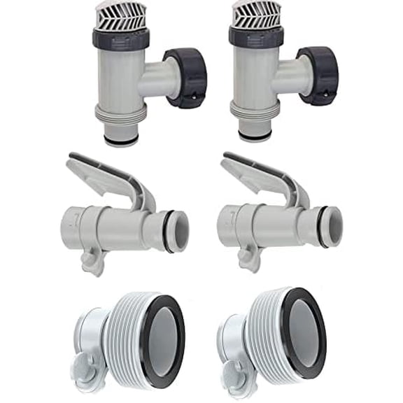 1.25 "to 1.5" Model B Hose Adapter with Hose Bracket and Plunger Valve Replacement for Above Ground Pool Setup and Pool Sand Filter Pump (2)$$Garden & Patio