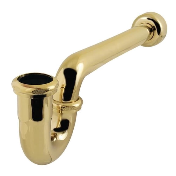 1.25 x 1.50 in. P-Trap with Box Flange, 13.06 in. - 18 Gauge - Polished Brass