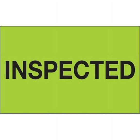 1.25 x 2 in. - Inspected Fluorescent Green Labels