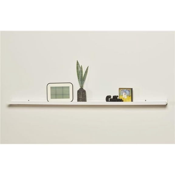 1.25 x 46.5 x 3.5 in. Photo Ledge White Decorative Wall Shelf