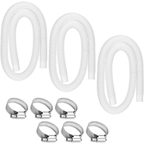 1.25" x 59" Pool Hoses Replacement for Above Ground Pools -1-1/4" Diameter Pool Pump Hoses for Intexx 607 637 Pump, Pool Filter Hose with Metal Clamps for 330GPH 530GPH 1000GPH Filter Pumps
