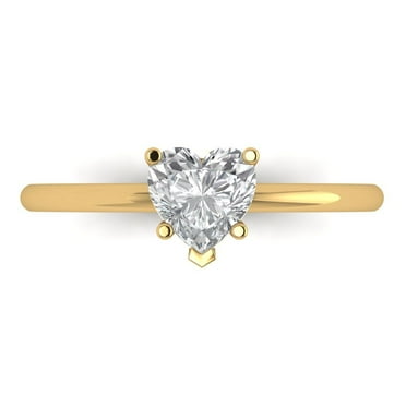 Solitaire Engagement Ring for Women - 1.25ct Moissanite in 14K Yellow Gold Promise Ring
