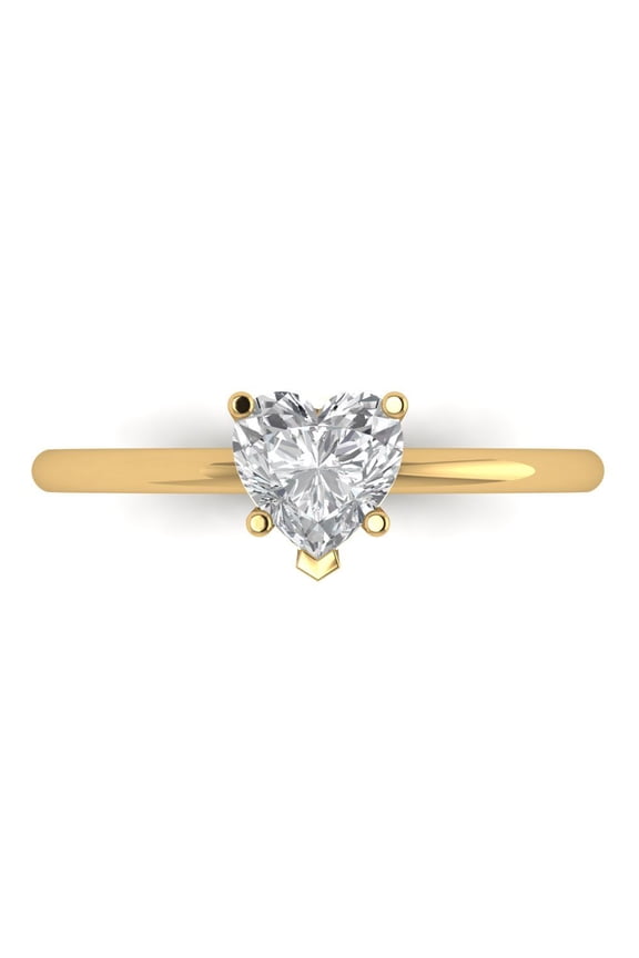 Solitaire Engagement Ring for Women - 1.25ct Moissanite in 14K Yellow Gold Promise Ring