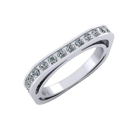 1.25Ct Round Cut Natural Diamond Euro Style Square Anniversary Eternity Band Ring 18k FG VS1