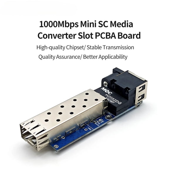 1.25G Mini Fiber Optical Switch PCBA Board - Integrated Gigabit/100Mbps SFP Transceiver Module & RJ45 Port