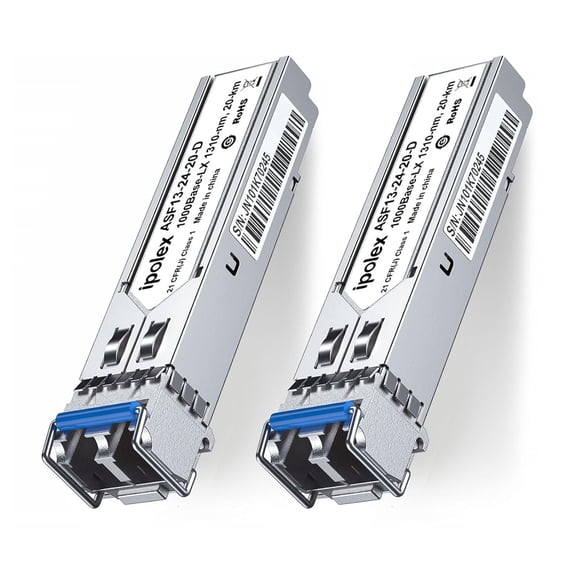 1.25G SFP Single Mode LC Transceiver, 1000Base LX Fiber SFP Module, 1310nm SMF, for Cisco GLC-LH-SMD, Ubiquiti UF-SM-1G, Meraki, TP-Link TL-SM311LS and More, 2 Pack