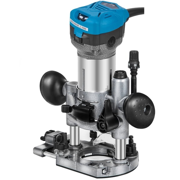 1.25HP Compact Wood Router Kit with Fixed Plunge and Tilt Base Variable Speed 30000RPM 800W for Woodworking Furniture Manufacturing