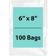 thumbnail image 1 of 1.25Mil Clear Flat Open Top Poly Bags LDPE Packaging - 6"X8" & (100 Bags), 1 of 7