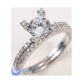 thumbnail image 1 of 1.25ct Engagement Tower Wedding RINGS Set Signity CZ Rhodium Sterling Silver (SIZE: 8), 1 of 2