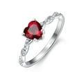 thumbnail image 1 of 1.25ct Heart Cut Created Ruby Wedding Promise Rings for Women Her Friendship Ring Jewelry Gift, 1 of 5