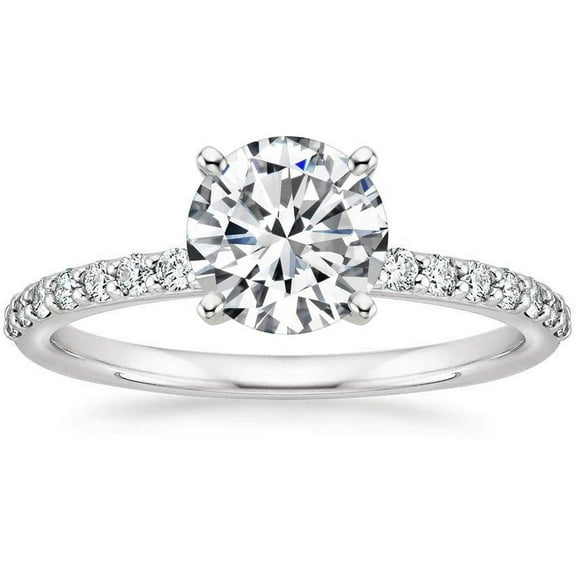 1.25ct Round Cut Cubic Zirconia Engagement Promise Rings for Women Sterling Silver Solitaire Ring Jewelry Gift