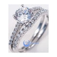 thumbnail image 1 of 1.25ct Round Cut Engagement Wedding Set 2 RINGS Signity CZ Sterling Silver (5), 1 of 1