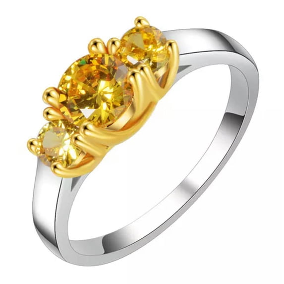 1.25ct Round Cut Yellow Cz Wedding Ring Women's 925 Silver Jewelry USA Size 5-11