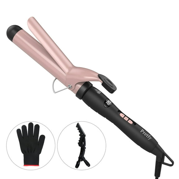1.25in Ceramic Barrel Automatic Rotating Curling Iron, Digital Temp Control, Curling Wand Fast Heat Up, Auto Shut Off for Waves, Beach Curls for Women, Ideal Gift