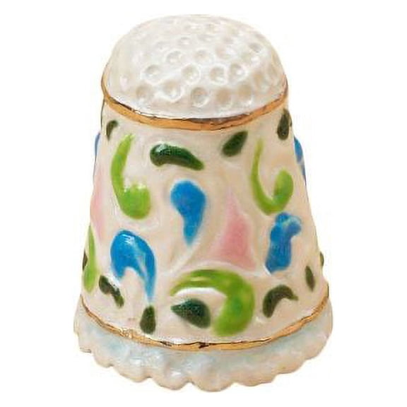 1.25In Floral Thimble, Porcelain, Sewing Quilting 4020600