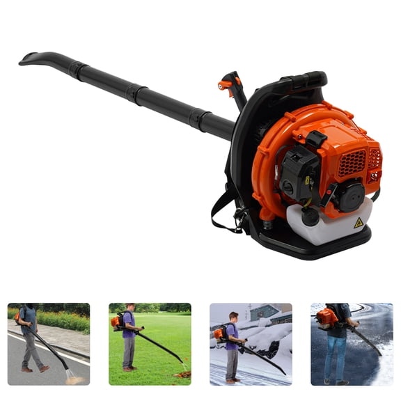 1.25kw Backpack Leaf Blower with 2-stroke Engine, 42.7CC Grass Lawn Blower, Customizable Reach, 7000r/min