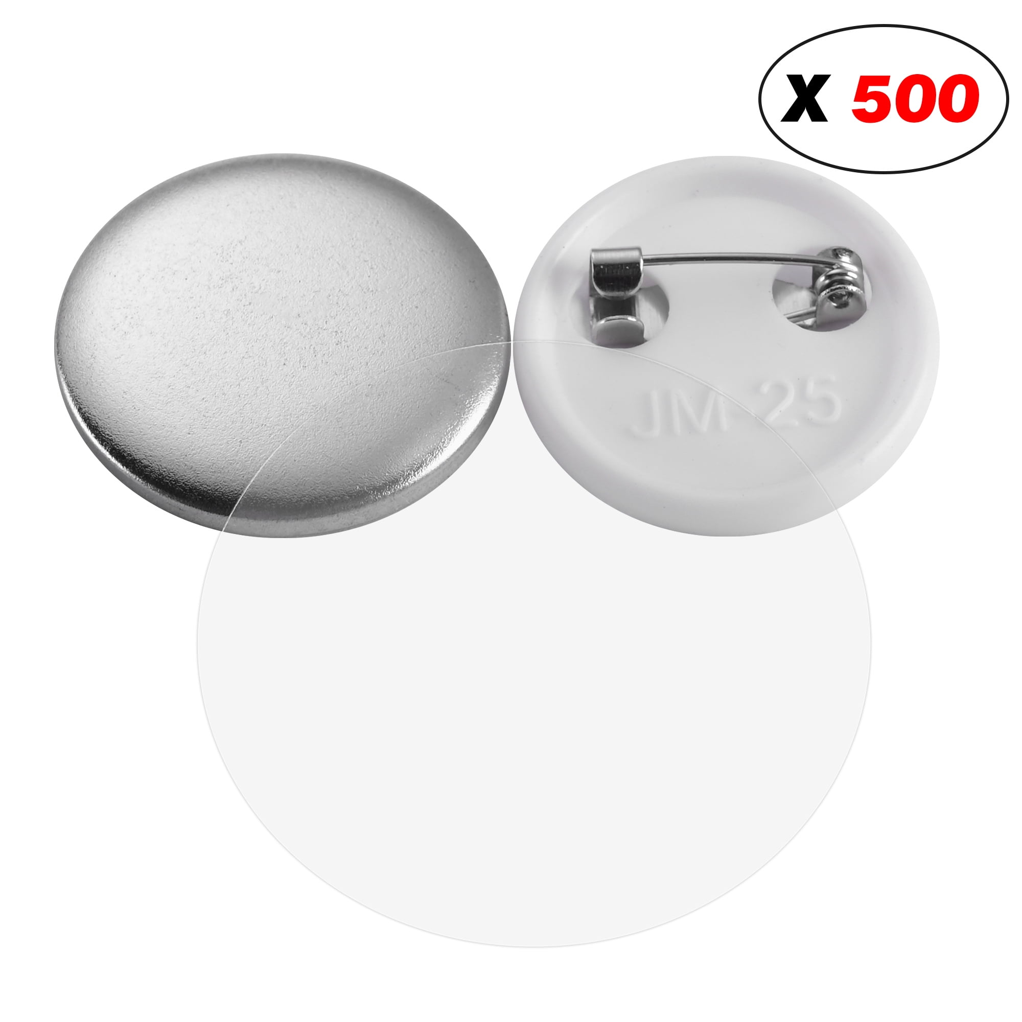 600 Pcs Blank Button Making Supplies 25Mm/1Inch Back Button Pin Making Kit  Metal Badge Parts for Button Making Machine 