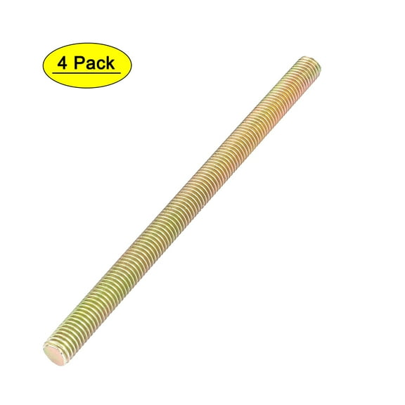 1.25mm Pitch M8 x 130mm Metal Full Threaded Rod Bar Bronze Tone 4 Pcs
