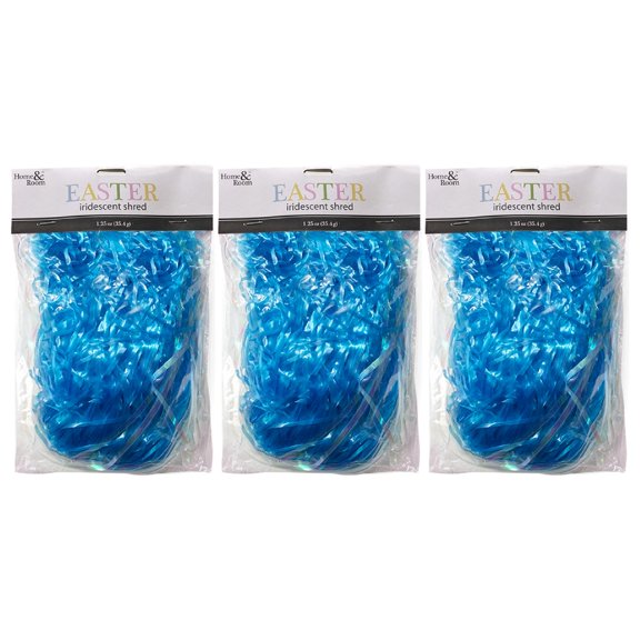 Brite Star 1.25oz Easter Iridescent Plastic Grass, Blue (Set of 3)