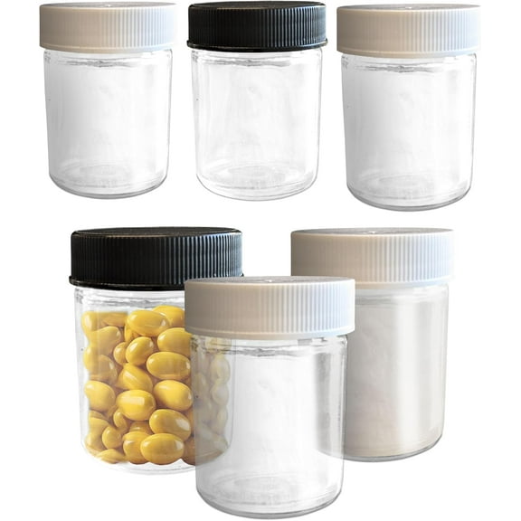 1.25oz Small Clear Glass Jars with White Lids Mini Storage Containers for Lotions Powders Ointments Skincare Beauty Cosmetics Travel Storage Sauces Food (6)