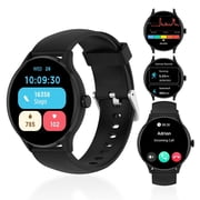 1.26" Smart Watch with 123 Sports Modes, Custom Dials, Split Screen, IP68 Water-Resistant, Compatible with Android and iOS, Black
