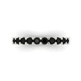thumbnail image 1 of 1.26 ctw Wedding Band for Women - 14K White Gold Natural Onyx Stackable Eternity Ring, 1 of 6