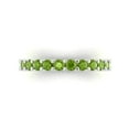 thumbnail image 1 of 1.26 ctw Wedding Band for Women - 14K White Gold Natural Peridot Stackable Eternity Ring, 1 of 6