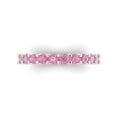 thumbnail image 1 of 1.26 ctw Wedding Band for Women - 14K White Gold Simulated Pink Diamond Stackable Eternity Ring, 1 of 6