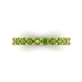 thumbnail image 1 of 1.26 ctw Wedding Band for Women - 14K Yellow Gold Natural Peridot Stackable Eternity Ring, 1 of 6