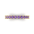thumbnail image 1 of 1.26 ctw Wedding Band for Women - 14K Yellow Gold Simulated Alexandrite Stackable Eternity Ring, 1 of 6