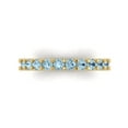 thumbnail image 1 of 1.26 ctw Wedding Band for Women - 14K Yellow Gold Simulated Blue Diamond Stackable Eternity Ring, 1 of 6