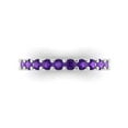 thumbnail image 1 of 1.26 ctw Wedding Band for Women - 18K White Gold Natural Amethyst Stackable Eternity Ring, 1 of 6