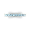 thumbnail image 1 of 1.26 ctw Wedding Band for Women - 18K White Gold Natural Aquamarine Stackable Eternity Ring, 1 of 6