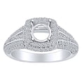 thumbnail image 1 of AFFY 1.27 Carat (Ctw) Round Shape White Natural Diamond Semi Mount Engagement Ring In 14k Solid White Gold Ring Size-5, 1 of 1