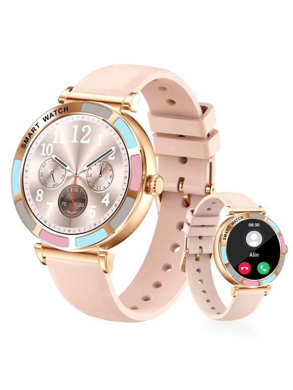 1.27" Smart Watch for Women, with Bluetooth (Answer/Make Calls),Touchscreen,123 Sports Modes, DIY Watch Faces, 10 Days Standby, IP67 Water Resistant, Fits For Android and iOS Phone, Best Gift(Pink)