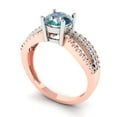 thumbnail image 1 of 1.27 ct Round Cut Blue Moissanite Solitaire with Accents Engagement Ring for Women in 18K White/Rose Gold, 1 of 2