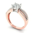 thumbnail image 1 of 1.27 ct Round Cut Moissanite Solitaire with Accents Engagement Ring for Women in 18K White/Rose Gold, 1 of 2
