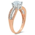 thumbnail image 1 of 1.27 ct Round Cut Natural Aquamarine Solitaire with Accents Engagement Ring for Women in 18K White/Rose Gold, 1 of 2