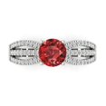 thumbnail image 1 of Clara Pucci 14K White Gold 1.27ct Garnet Solitaire with Accents Ring, 1 of 8