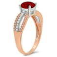 thumbnail image 1 of 1.27 ct Round Cut Natural Garnet Solitaire with Accents Engagement Ring for Women in 14K White/Rose Gold, 1 of 2