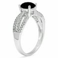 thumbnail image 1 of 1.27 ct Round Cut Natural Onyx Solitaire with Accents Engagement Ring for Women in 18K White Gold, 1 of 2